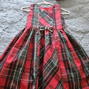 Plaid Sleeveless Dress with Bow
